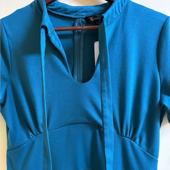 Elegant Teal Green Dress by Meinaiduo Size XL NWT’S - Picture 4 of 14